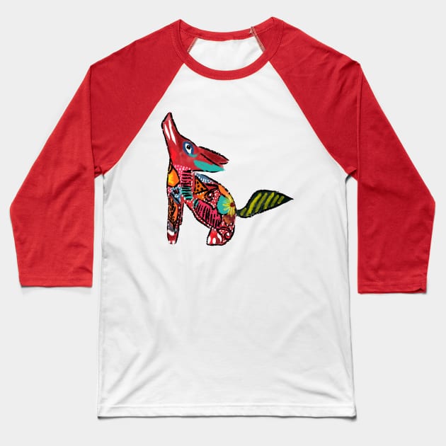 Coyote Alebrije Baseball T-Shirt by The Mindful Maestra